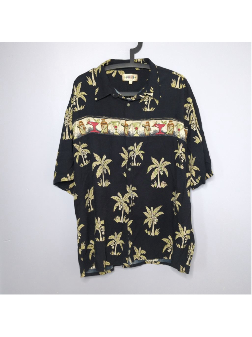 Vtg Campia Moda Made in Korea Hawaiian Shirt Men's XXL Palm Trees & Drinks